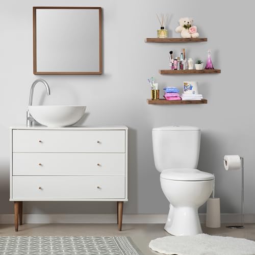 Sorbus Floating Shelves for Wall - 24" Bathroom Shelves, Wall Decor for Bedroom, Kitchen, Living Room, Home Decor & Book Storage - Mounted Floating Shelf with Invisible Brackets (Mahogany, 2 Pack) - color: Mahogany, size: 2 Pack