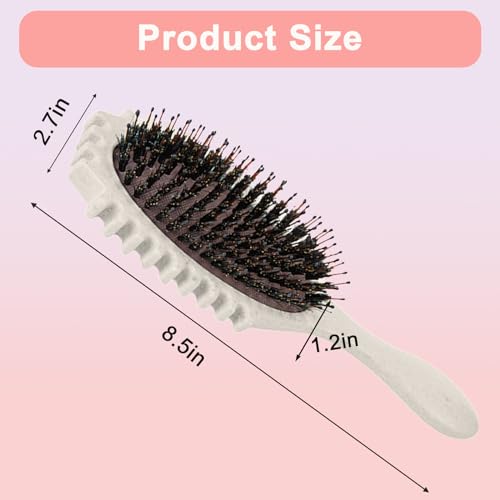 Hair Brush For Fine Hair, Curl Defining Brush For Women Soft Hair Detangler Brush (Beige) - color: Beige