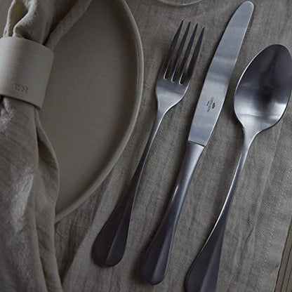 Costa Nova 5-Piece Silverware Service for 1 - Nau Collection, Brushed Finish | Stainless Steel Cutlery | Dishwasher Safe Flatware | Restaurant Quality Dinnerware - color: Brushed
