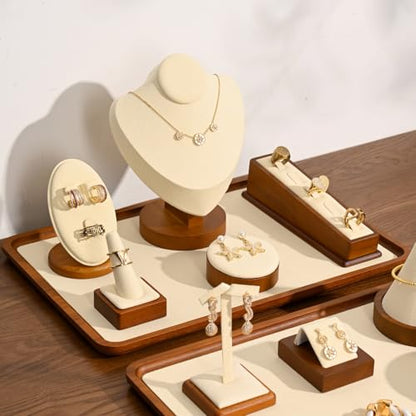 Oirlv Solid Wood Bangle Bracelet Watch Holder Exhibit/Trade shows/Retail stores Jewelry Display Stand (Creamy-white) - color: Creamy-white