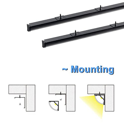 VST LED Channel, V Shape Led Diffuser Channel, LED Aluminum Channel with Black Cover, End Caps and Mounting Clips for LED Strip Light in Home Lighting(6pack 1 ft) - color: Black & Black, size: 1ft 6