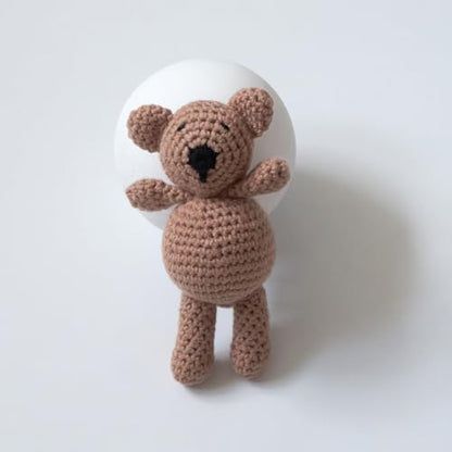 Zeroest Newborn Baby Boy Girl Photography Props Bear Hat Outfits Crochet Kint Handmade Cap Set for Newborn Photo Shoot - color: Camel