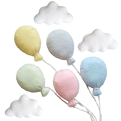 Eforcase Newborn Photography Props Felt Balloons Clouds Decors Photo Props Photoshoot Unisex Baby Boys Girls Photo Prop - color: Felt Balloons +Clouds