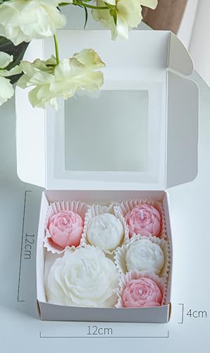 Peony-Shaped Scented Candles (6-Pack),Stylish Delicate Floral Fragrance Soy Wax Aroma Aesthetic Decorative Candle for Home,Wedding,Gifts,Photo Props