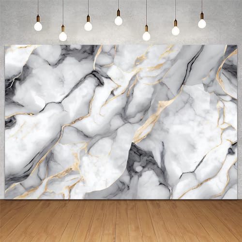 Black White Marble Photography Backdrop Luxury Abstract Modern Black and Gray Marble Gradient Art Texture Wedding Birthday Party Banner Studio Prop Decoration 10x8ft - color: Black White