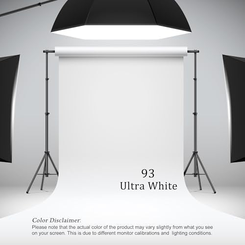 Seamless Paper Backdrop for Photography, Non-Reflective Photo Background for Professional Photographers & Pet Owners, Studio, Parties, Video, Live Streaming(Arctic White 107" x 32.8 ft) - color: Arctic White, size: 107" X 32.8 Ft