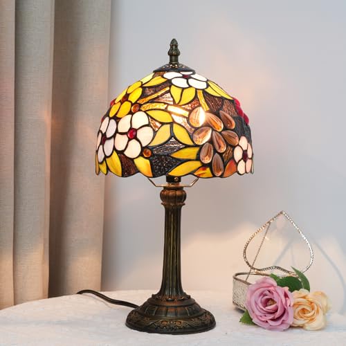 Tiffany Stained Glass Table lamp Pastoral Grape Flower Style Bedroom Bedside Table lamp Dining Room Kitchen Living Room Store Home Decoration Holiday Gift - color: Tiffany Lamp E