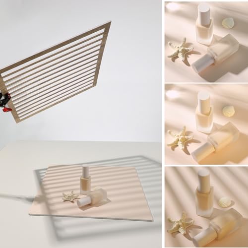 4PCS Double Sided Backdrop Boards, 16x16 inch Waterproof Photo Backdrop with 4PCS Board Brackets, 2PCS Pane Brackets, 1PCS 16x16 inch Window Shadow Pane for Food, Jewelry Photo Shooting - color: Marble/LightWall/EggshellYolk/BeanPasteBrown/Pane