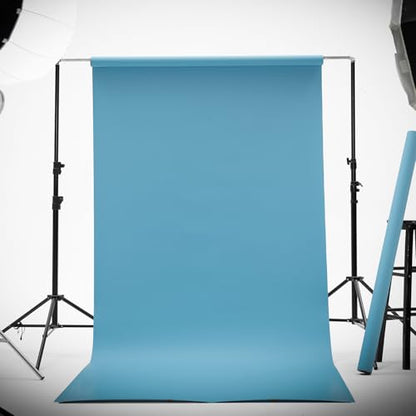 Kate Seamless Paper Backdrop for Photography Solid Blue Backdrop Paper (53''x16.4' Lite Blue) - color: Lite Blue, size: 53''x16.4'