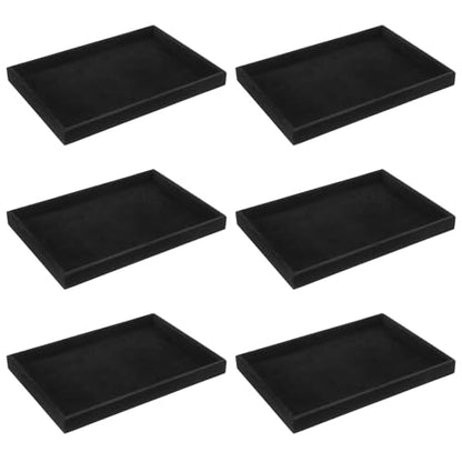 6 Pcs Velvet Stackable Jewelry Tray, Jewelry Organizer and Display for Bracelets Rings Earrings Necklaces, for Drawer and Countertop Showcase, Black