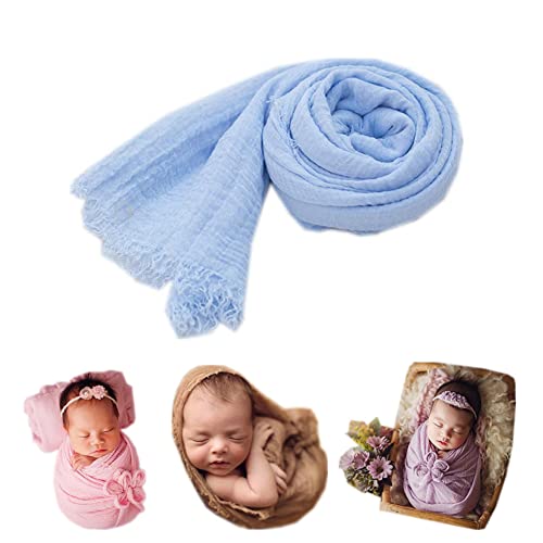 Coberllus Newborn Baby Photography Props Blanket Ripple Swaddle Wrap for Boy Girls Photo Shoot Posing - color: Sky Blue