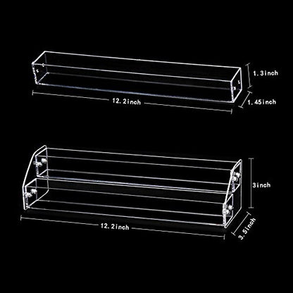 Acrylic Organizer Storage Case Brochure Display Holders for Essential Oil Cosmetic Dropper Bottle Condiment Nail Polish Paint Rack Shelves Fair Gifts Samples Showing Stand 2 Sets 2 Tiers Clear Plastic - size: 2 Sets 2 floor