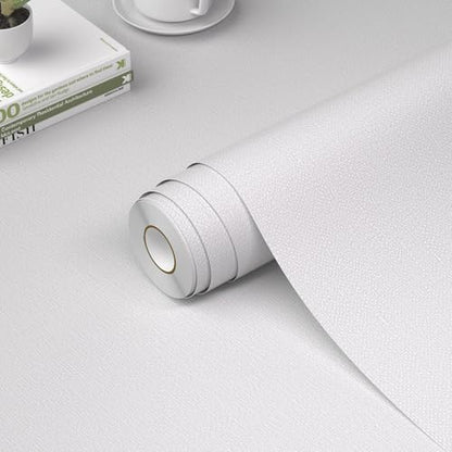 WADILE Grasscloth Peel and Stick Wallpaper 15.7in x 196.8in, Textured Contact Paper for Cabinets, Faux Linen Wall Paper Pull and Stick, Fabric Vinyl Wallpaper Self Adhesive White - color: White, size: 15.7" x 196.8"