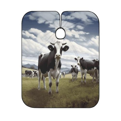 Farm Cow Pictures Barber Cape Professional Waterproof Barber Apron Hair Cutting Salon Cape Adjustable Cooking Kitchen Bib Aprons for Hair Stylist Makeup Home Use