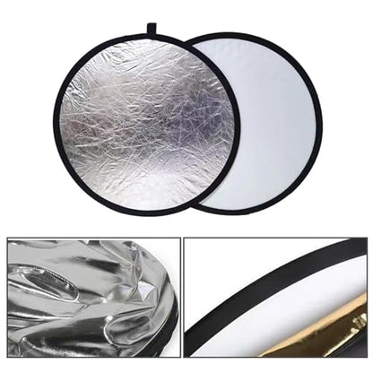 2 in 1 Light Reflector Light Board Folding Photography Reflector for Food Photograph Photography Lighting Still Life, 60cm - size: 60cm