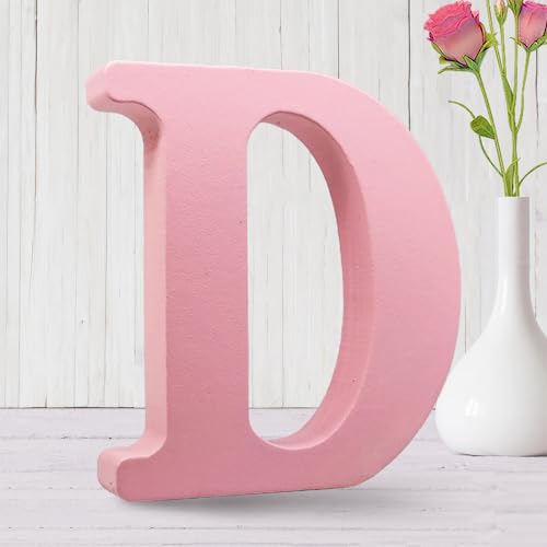 AOCEAN 6 Inch Pink Wood Letters Unfinished Wooden Letters for Wall MAGA Decorative Standing Letters Slices Sign Board for Crafts Christmas Decoration Home Party Projects (D) - style: D