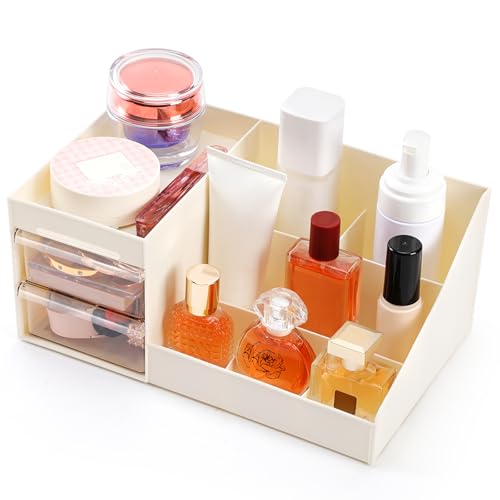 EXIN DECHEN Cologne Organizer for Men,Cologne Stand,Shelves for Perfumes,Organizador de Perfumes,Estante para Perfumes,Dresser Organizer Countertop,Mens Bedroom Essentials,Gifts for Men - color: white