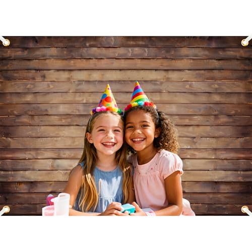 Wood Backdrop for Photography 7x5ft Polyester Brown Wooden Backdrop Photographers Retro Rustic Wood Wall Background Cloth Seamless Backdrops Props with 19.68ft Ribbon - color: Wood, size: 7x5 Ft