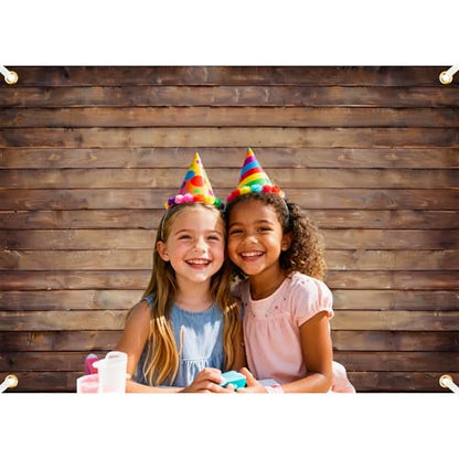 Wood Backdrop for Photography 7x5ft Polyester Brown Wooden Backdrop Photographers Retro Rustic Wood Wall Background Cloth Seamless Backdrops Props with 19.68ft Ribbon - color: Wood, size: 7x5 Ft