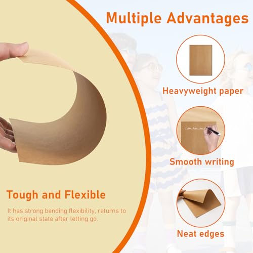 Guakicae 150 Sheets Brown Cardstock 5 x 7 Kraft Paper, 300gsm/110lb Heavyweight Flat Card Stock Recipe Paper for Cards Making, Wedding Invitations, Greeting Cards, Birthday, Mailing - color: Brown, size: 5x7-150pcs