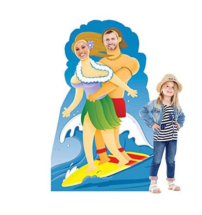 Cardboard People Surfer Couple Stand-in Life Size Cardboard Cutout Standup - color: Surfer Couple