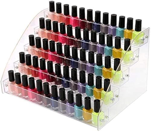 5 Tiers Acrylic Clear Plastic Nail Polishes Organizer Lipstick Holder Display Stands Essential Oils Storage Rack Dropper Bottles for Cosmetics Shop Store Display Toy Candy Holder Goods Shelf Show Case - size: 5 Floors