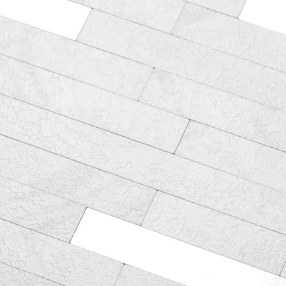 Yipscazo 10 Sheets Peel and Stick Stone Metal Tile Backsplash, Stick on Tiles for Backsplash Kitchen, Bathroom, Laundry Room, Camper, Fireplace (12'' X 12'', White Stone with Metal) - color: White Stone With Metal