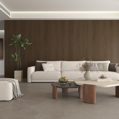 15.7"x354" Thickened Wood Contact Paper Peel and Stick Waterproof Self Adhesive Wallpaper Brown Textured Wallpaper Wood Grain Contact Paper Desk Countertop Vinyl Wrap for Cabinet Table Drawer Shelf RV - color: Dark Brown, size: 15.7" x 354"