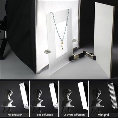 Godox 24" Square Softbox Quick Release, UL 60x60cm Universal Bowens Mount Soft Box Fast Setup for Studio Photography, Streaming, Video Lights with Diffusers/Honeycomb Grid/Diffuser Plate - size: 60x60cm /24"