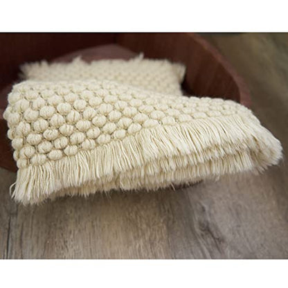 Zeroest Baby Photography Props Basket Braid Wool Wrap Newborn Photo Shoot Baskets Filler Posing Stuffer Background Blanket (Beige) - color: Beige