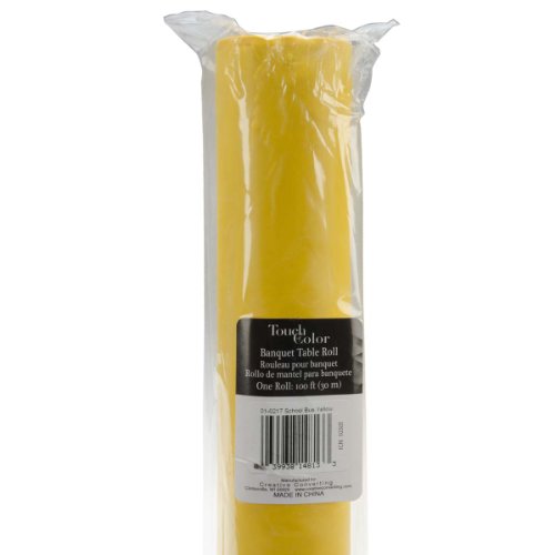 Creative Converting Roll Plastic Table Cover, 100-Feet, School Bus Yellow - 0 - color: Bright Yellow