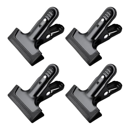 4 Pack 4-1/4" Heavy Duty Spring Clamps Clips, Black Metal Rubber Hinge Clip File Clamps for Photography Background Stands, Home Improvement Projects (2.17" Opening) - color: 4 Pcs Black