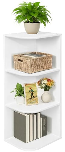 Whitmor 3 Tier Corner Open Shelf, 3 Cube Display Corner Bookshelf, Open Storage Display Bookcase, Storage Cabinet for Living Room, Bedroom, Home, Office, 9.3" L x 12" W x 31.5" H, White - color: White, size: 3 Cube Corner