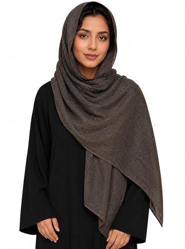 Lightweight Cotton Linen Feel Scarf Shawl Wrap Hijab for Women, Travel Fall Winter Gift - color: Mcspz2530-2#coffee