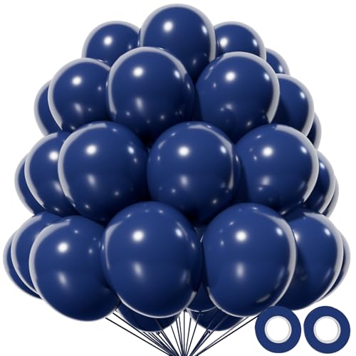 Navy Blue Balloon 110pcs, 12 Inch Thickened Latex Party Balloons Helium Bright Color for Birthday Baby Shower Wedding Party Supplies Arch Garland Decoration - color: B17-navy Blue, size: 12inch (Normal)