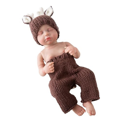 Jastore Baby Photography Props Newborn Boy Girl Photo Shoot Outfits Crochet Costume Infant Knitted Hat Sets - color: Deer