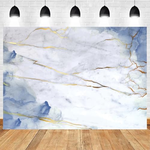 5x3ft Marble Photo Backdrop with Gold Veins Blue Abstract Background for Party Decoration Photography Studio Props Wall Art Banner - color: Color 10, size: 5x3ft