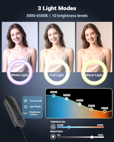 Vlogging Kit for iPhone/Android, 10'' Selfie Ring Light with Stand, 57'' Extendable Tripod, Desktop Tripod, Wireless Microphone - YouTube Starter Kit, Content Creator Essentials for TikTok,Live Stream