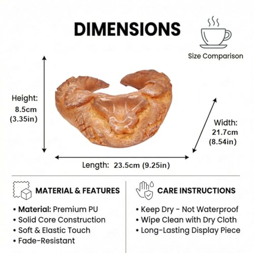 Lifelike PU Bread Prop for Holiday Decor, Simulation Artisan Loaf for Thanksgiving Table, Christmas Kitchen Styling, Halloween Display (B8)
