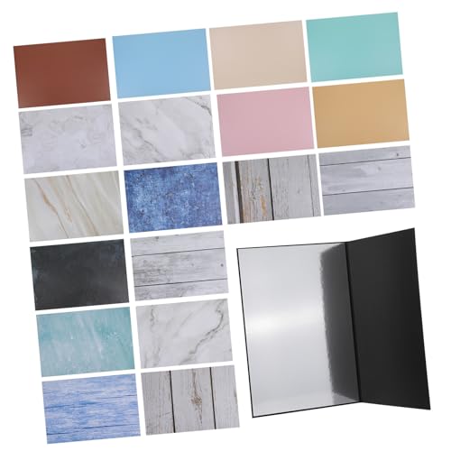 LALAFINA Photo Backdrop Boards Set for Product Photography and Food Photography with Marble Cement Wood Patterns, 15pcs Flat Lay Background Kit for Jewelry and Small Items Studio Shooting