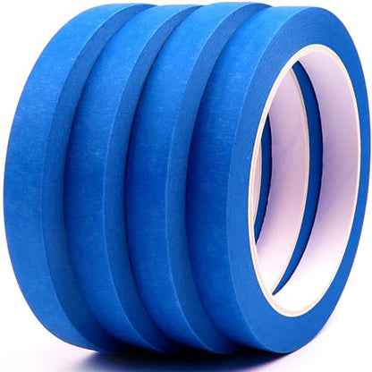 Blue Painters Tape 1/2 Inches x 30 Yards - Multi Surface Use - 120 Yards Total - 4 Rolls - size: 0.50"