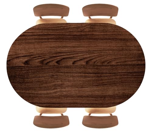 Oval Fitted Tablecloth Wooden Texture Background Waterproof Elastic Edged Tablecloths Easy to Clean Wrinkle Resistant Table Cover Festival DecorationFits 48"x80" Oval Tables, Style222 - color: Wood Texture -11, size: 80" x 48" (Oval)