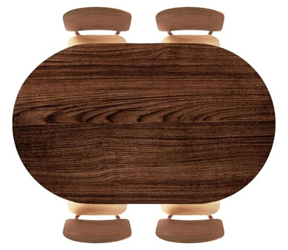Wooden Texture Background Oval Fitted Tablecloth Waterproof Wipeable Elastic Edged Tablecloths Wrinkle Resistant Table Cover for Patio Family Party UseFits 52"x70" Oval Tables, Style223 - color: Wood Texture -11, size: 70" x 52" (Oval)
