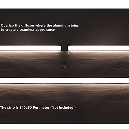 THMOOTHER LED Strip Black U Channel Diffuser 10-Pack 6.56FT,17X7.5MM Surface Mounted Tape Light Aluminum Track with Milky Cover Cabinet,Stairs,Counter,Wall Flush Installed Low Profile - color: Black