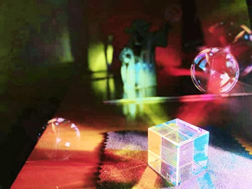 2023 New Magic Prism Cube, Mini K9 Crystal Glass Prism Cube, Rainbow Color Prism Cubes Sun Catcher The Original Cube for Physics Teaching Art Decor Photography Props (G-23×23mm) - color: G-23×23mm