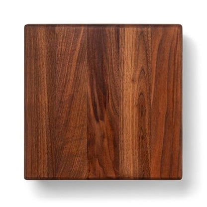 John Boos B Series Square Wooden Walnut Cutting Board 9”x9” – 1.5” Thick, 3-lb Non-Reversible Butcher Block with Wood Bun Feet & Edge-Grain - color: Walnut with Wood Feet, size: 9"L x 9"W