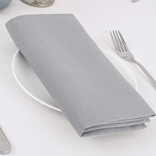 H.VERSAILTEX Cloth Napkins Set of 12 (18" X 18") Linen Textured Dinner Napkins Waterproof Extra Soft Thick Durable Reusable Napkins with Hemmed Edges for Dinners, Weddings and Everyday Use, Grey - color: Dove Gray, size: 18" x 18" (Square)