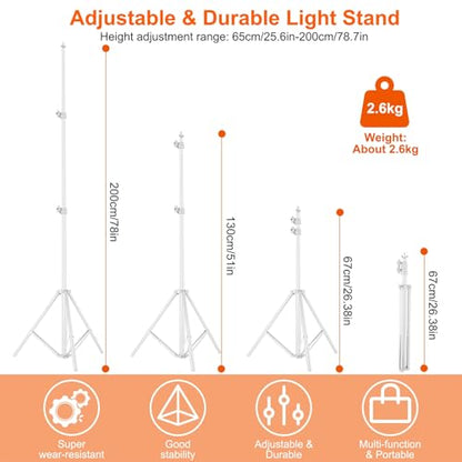 iMounTEK Backdrop Stand for Party, 6.5 * 9.84 ft Photographic Studio Photo Backgrounds Adjustable Photo Backdrop Stand Kits with a Carrying Bag Photo Backdrop Stand for Photography/Wedding(White) - color: White