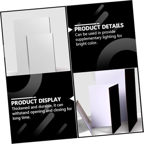 UKCOCO Folding Reflective Board Photography Backdrop Portable Silver Black White Thick Reflector for Studio and Outdoor Photo Shooting