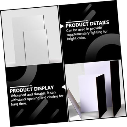 UKCOCO Folding Reflective Board Photography Backdrop Portable Silver Black White Thick Reflector for Studio and Outdoor Photo Shooting
